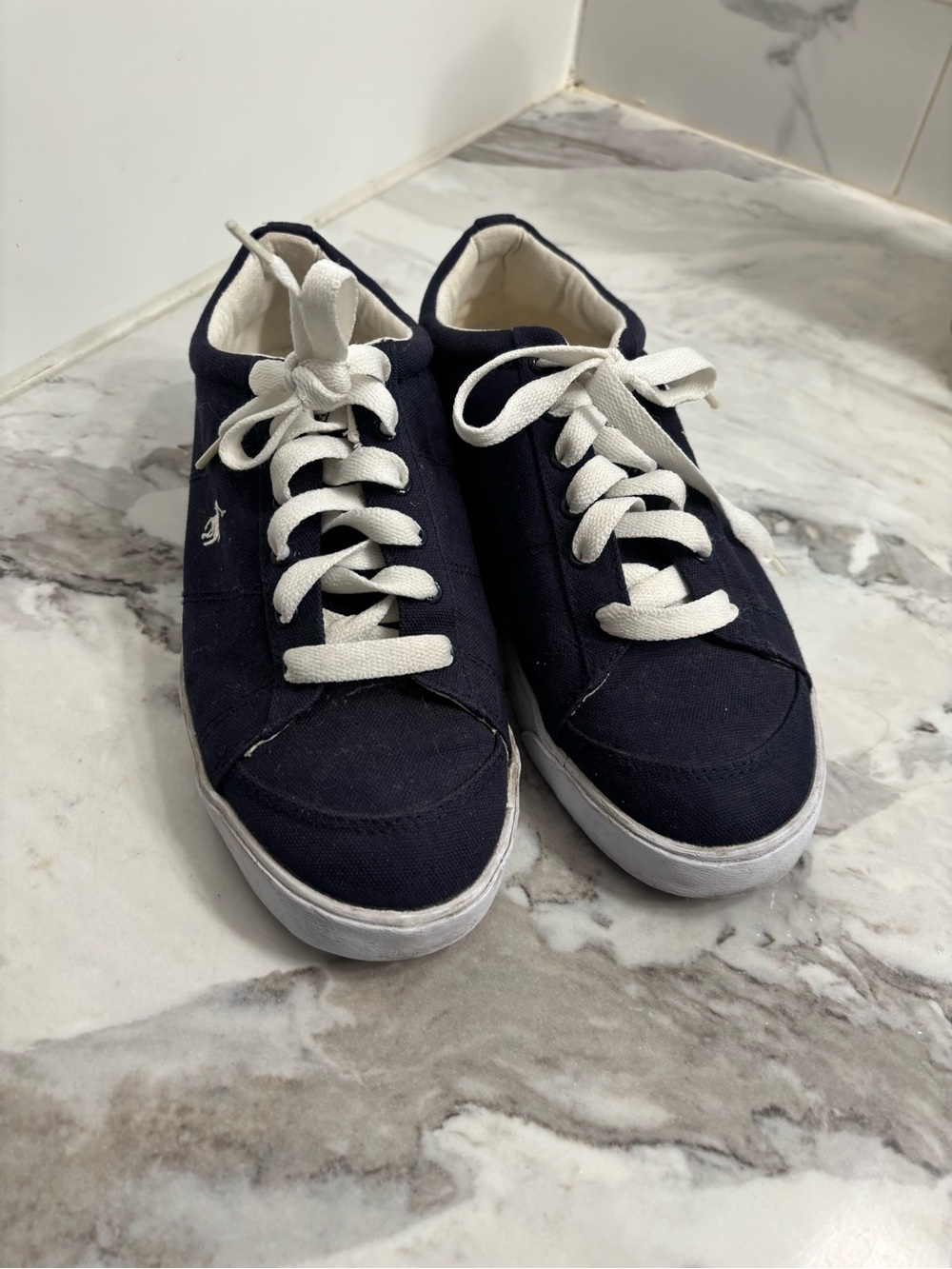 Polo by Ralph Lauren Navy Canvas Sneakers with White Laces size 7